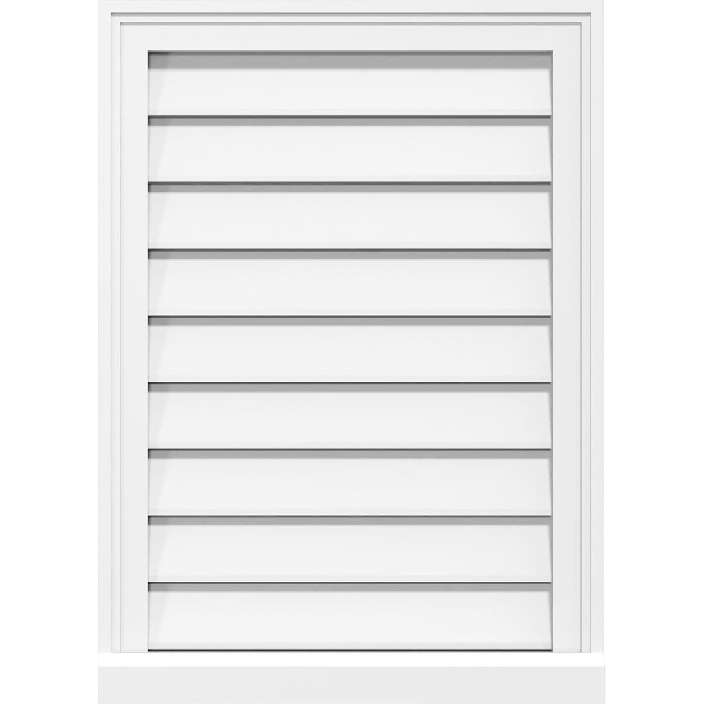 PVC Vertical Surface Mount Gable Vent with Brickmould N15690