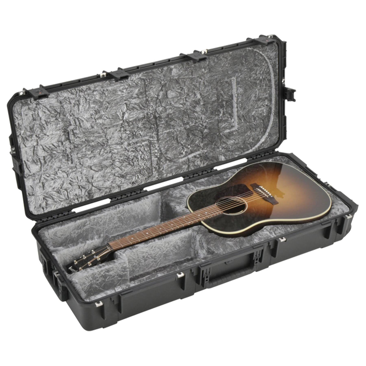 Injection Molded Acoustic Guitar Flight Case with TSA Latches & Wheels R2473