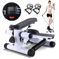 Gray Mini Stepper Air Stair Climber Exercise Machine with Resistance Band C8891