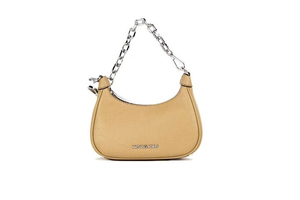 Camel Pebbled Leather Crossbody Handbag S779