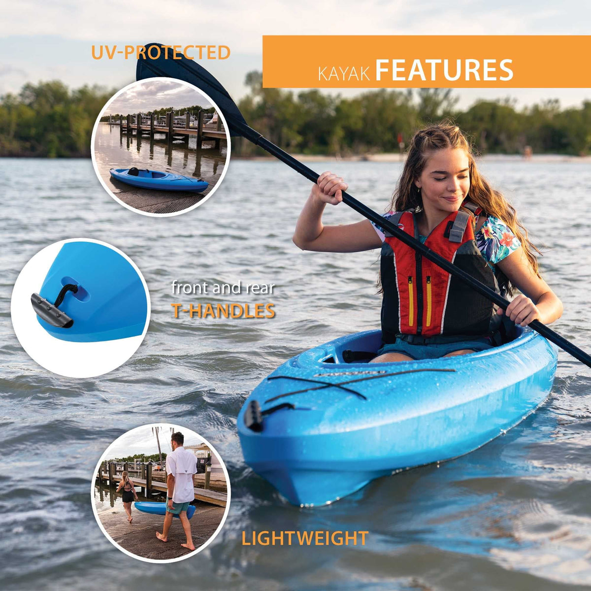 Green 8 ft. Sit-Inside Kayak G319