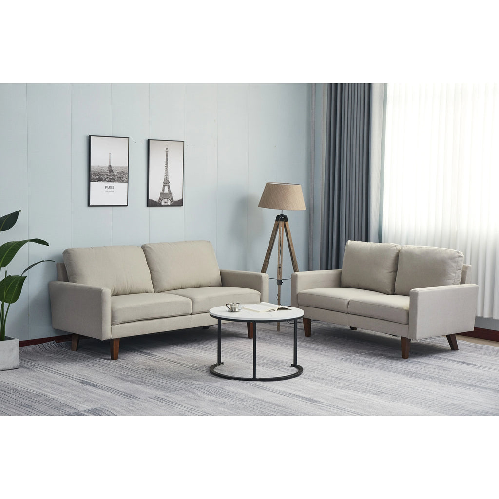 Sky Blue Linen 2 Piece Loveseat and Sofa C2568