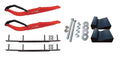 Red Razor Snowmobile Skis with 10" Round Bars Complete Kit I2131