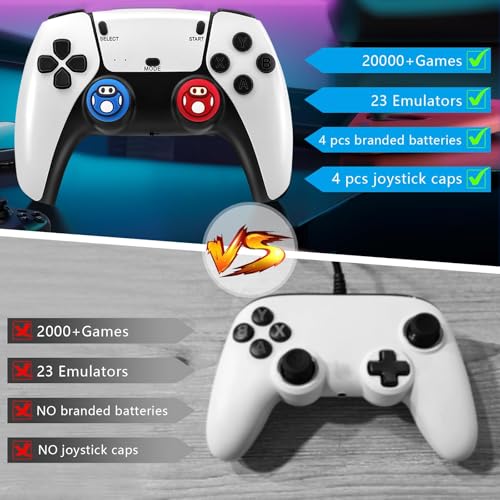 4K HDMI Retro Gaming Console Stick with 20,000+ Classic Games, 23 Emulators & Dual 2.4G Wireless Controllers P533