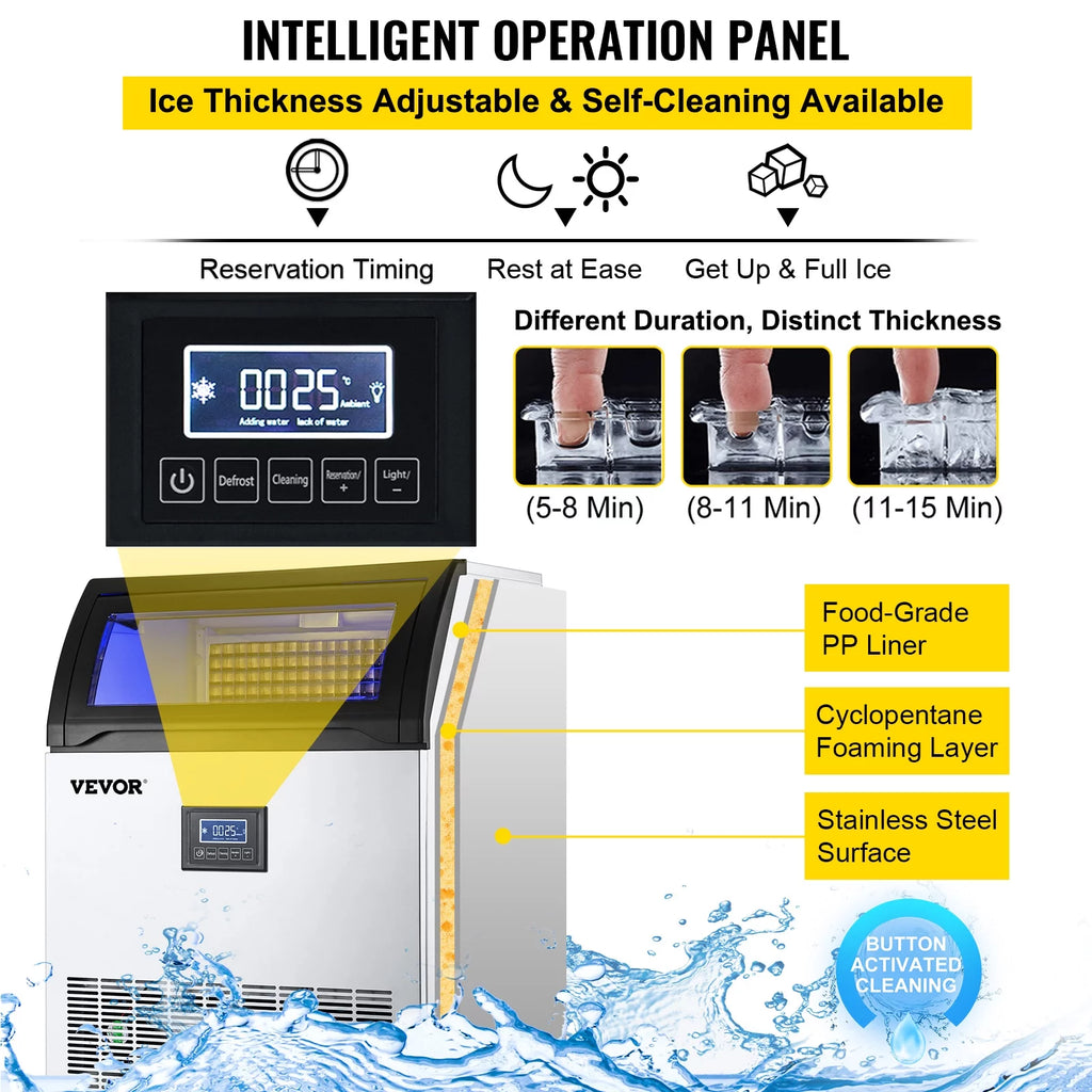 Commercial Ice Maker 120 lbs/24h Stainless Steel M745741