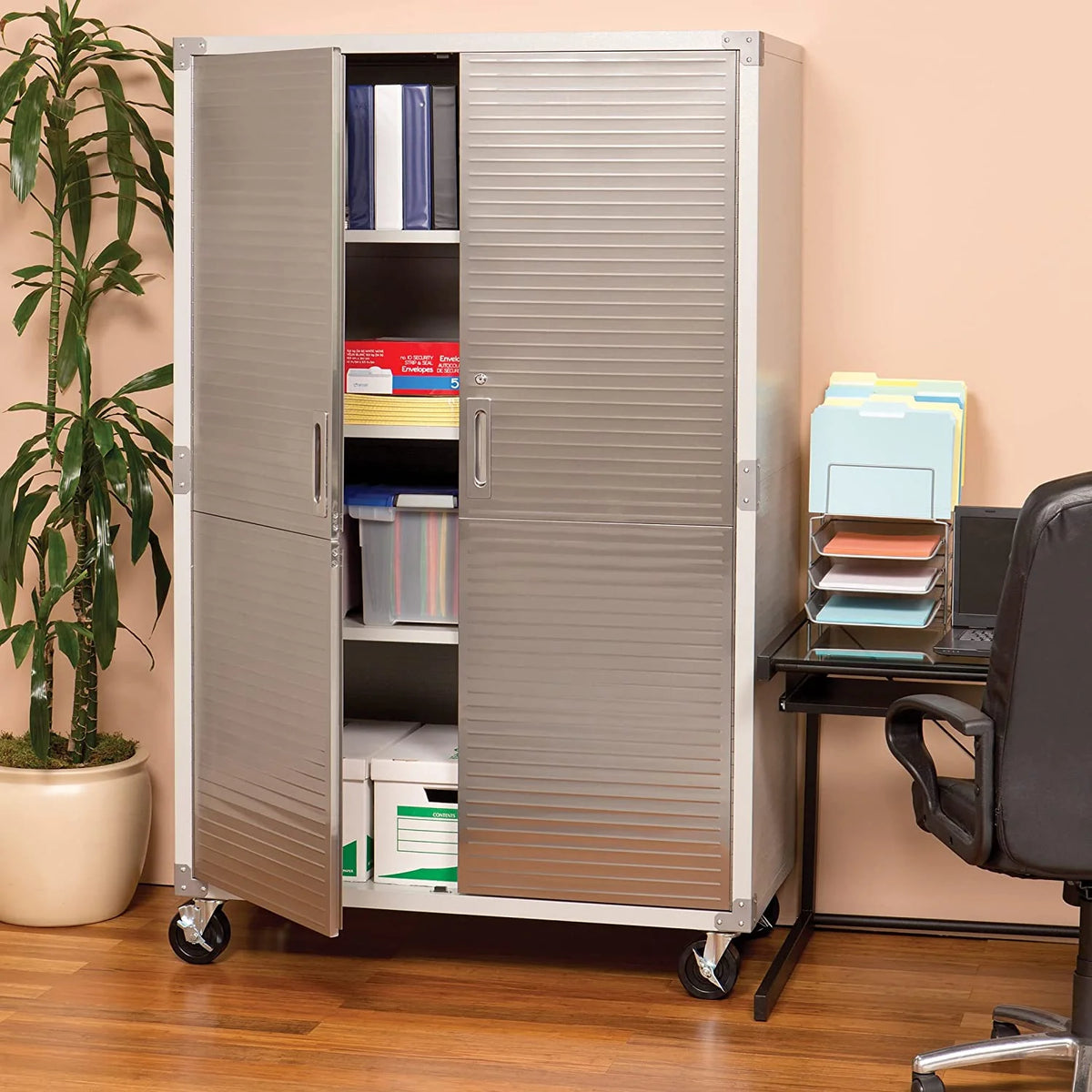 48" W x 24" D x 72" H Granite Steel Storage Cabinet C976254