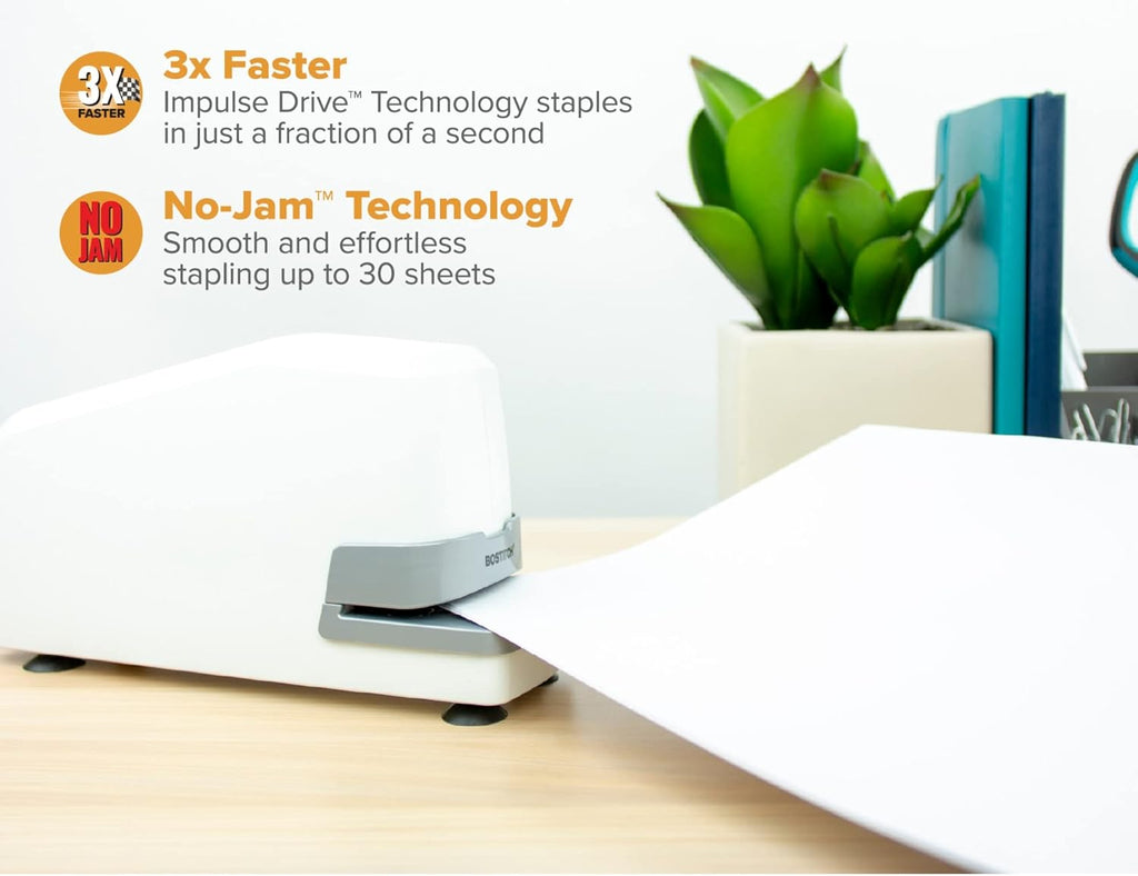 White 25 Sheet Electric Stapler P6530