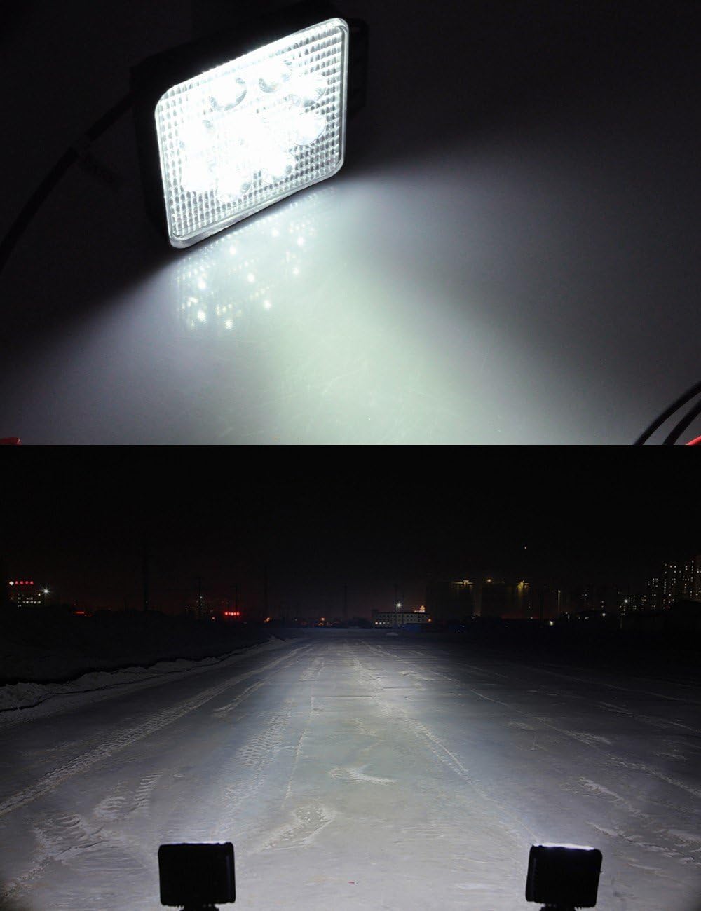 10 Pcs 4 inch 27W Flood LED Work Light Bar X59968