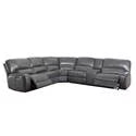 Gray Leather Sectional Sofa N143