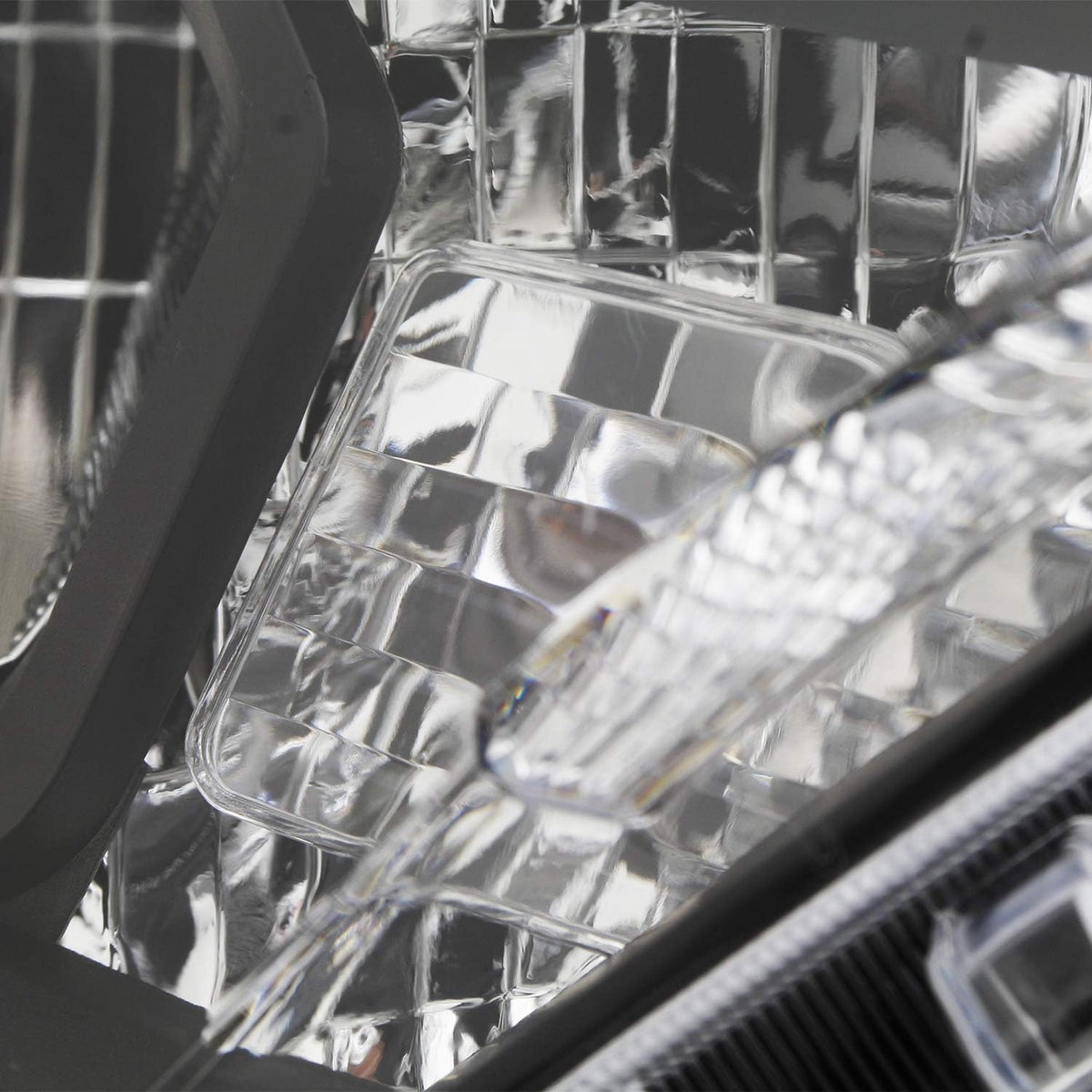 Black Bezel LED Headlights Housing Passenger Side Q69860