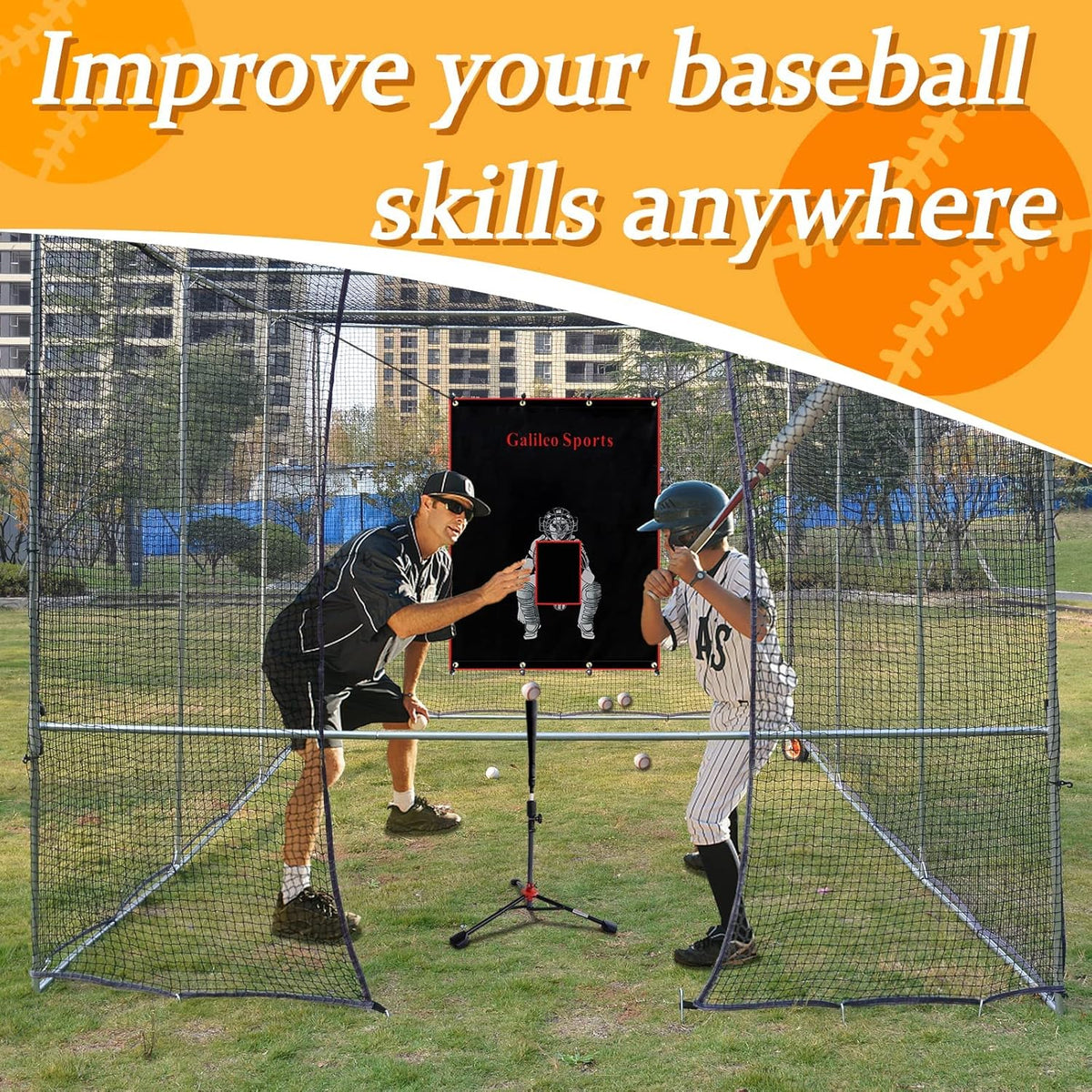 16X10X8FT Batting Cage with Wheels H479496