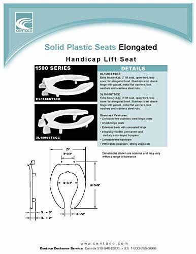 Plastic Elongated Toilet Seat, White B858595