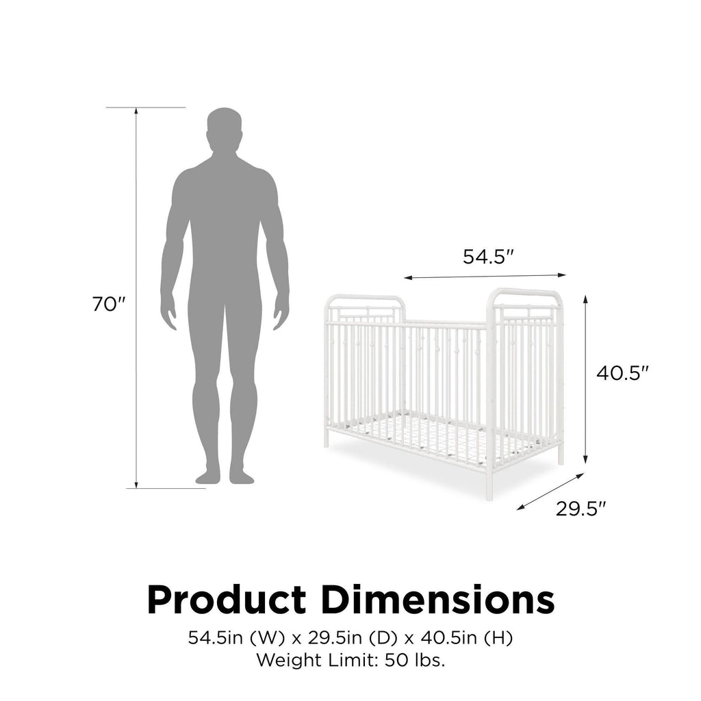 White Metal Crib K3626