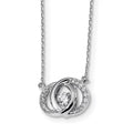 Sterling Silver Platinum-plated Swarovski Cubic Zirconia Necklace with Two 1-inch Extension U6516