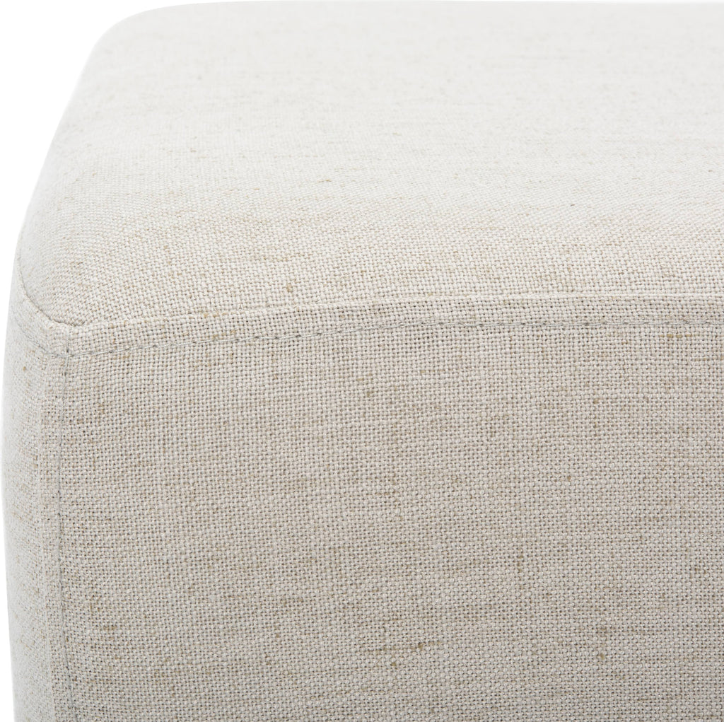 Rectangular Bench Light Grey Linen Black B100031