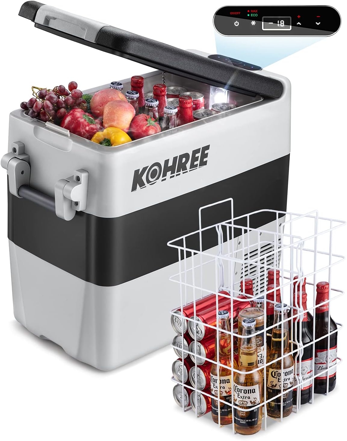 12 Volt Portable Car Fridge 53 Quart Dual Zone Freezer W615
