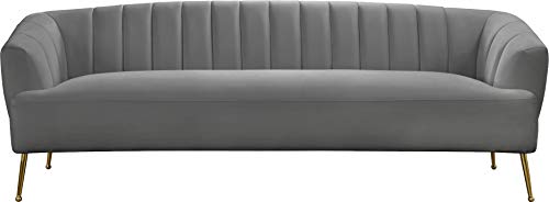 Grey Velvet Upholstered Sofa T7428