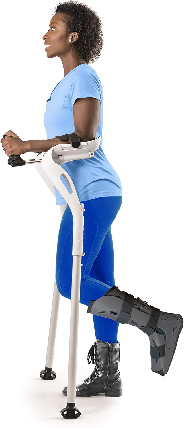 White Adjustable Forearm Crutches, 1 Pair O3650
