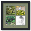 Satin Black Collage Picture Frame with 4 Openings for 6x6 Photos L6311