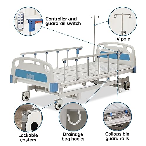 Electric Hospital ICU Bed with Mattress & IV Pole N896