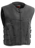 Men's Motorcycle Biker Riding Leather Vest K85797