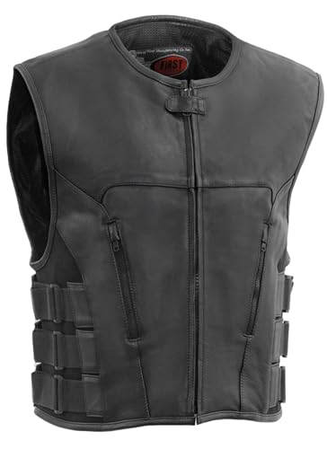 Men's Motorcycle Biker Riding Leather Vest K85797