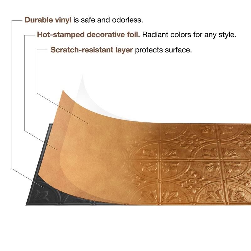 Moonstone Copper Decorative Vinyl Glue Up Ceiling Tile (5 Pack) I469619