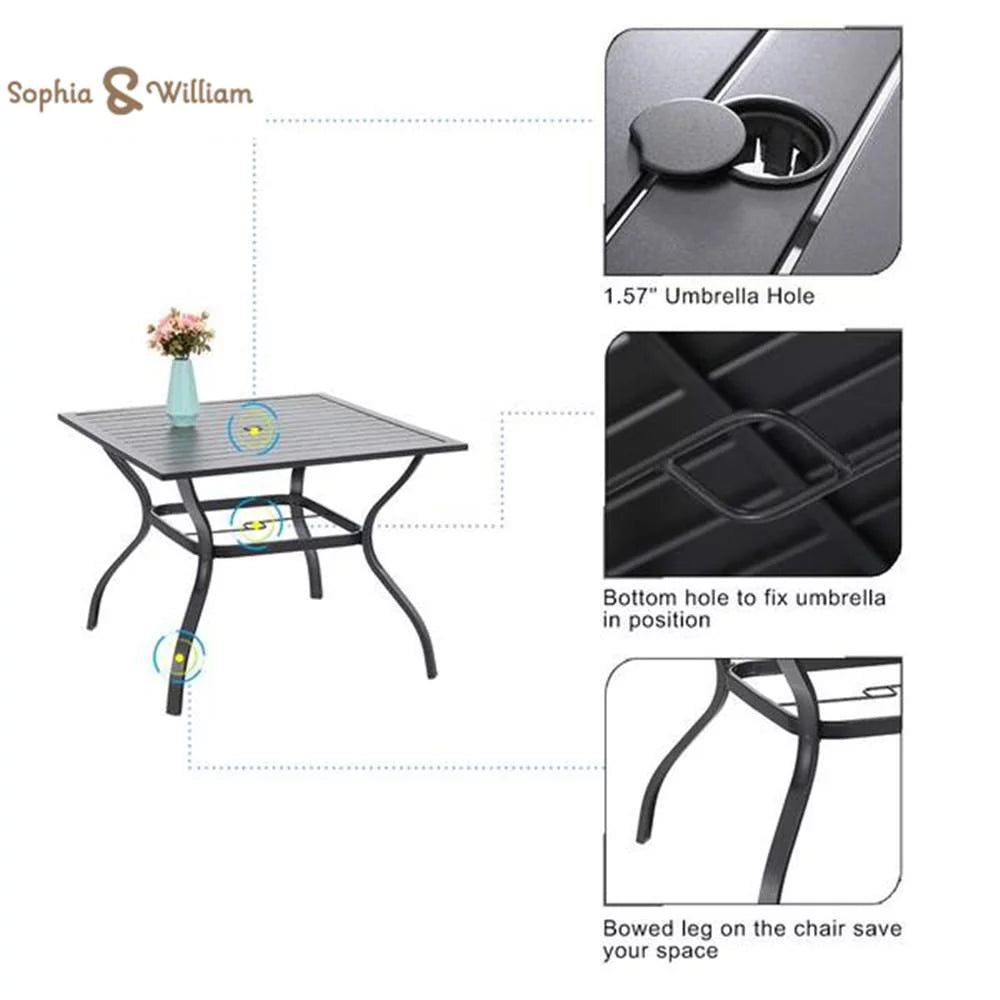 5 Pcs Metal Patio Dining Set X177997