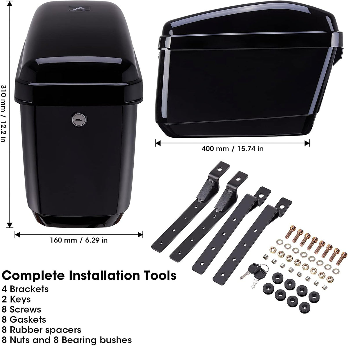 Motorcycle Hard Saddlebags with Mounting Kits L553368