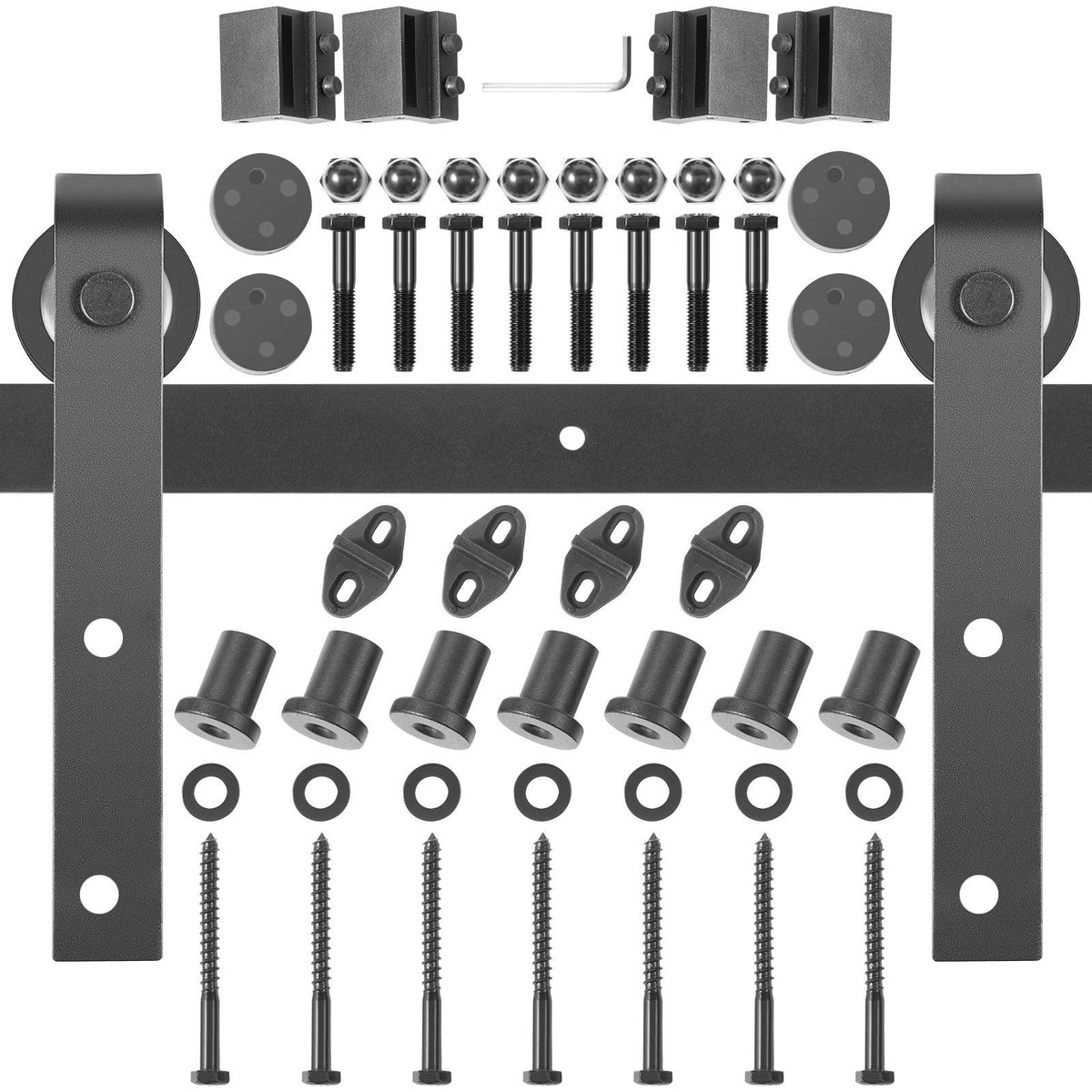 9 ft Carbon Steel Barn Door Hardware Kit X6776