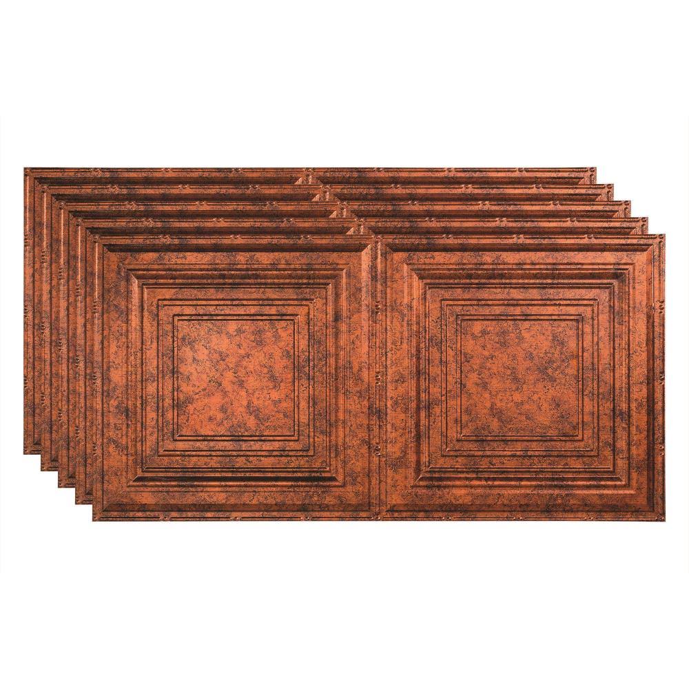 Moonstone Copper Decorative Vinyl Glue Up Ceiling Tile (5 Pack) I469619