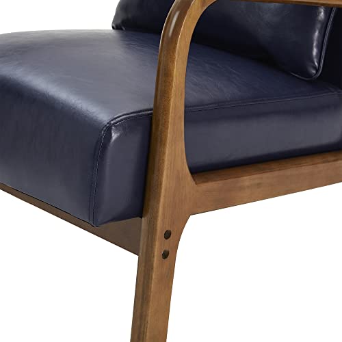 Black PU Leather Accent Armchair with Wood Frame O95413