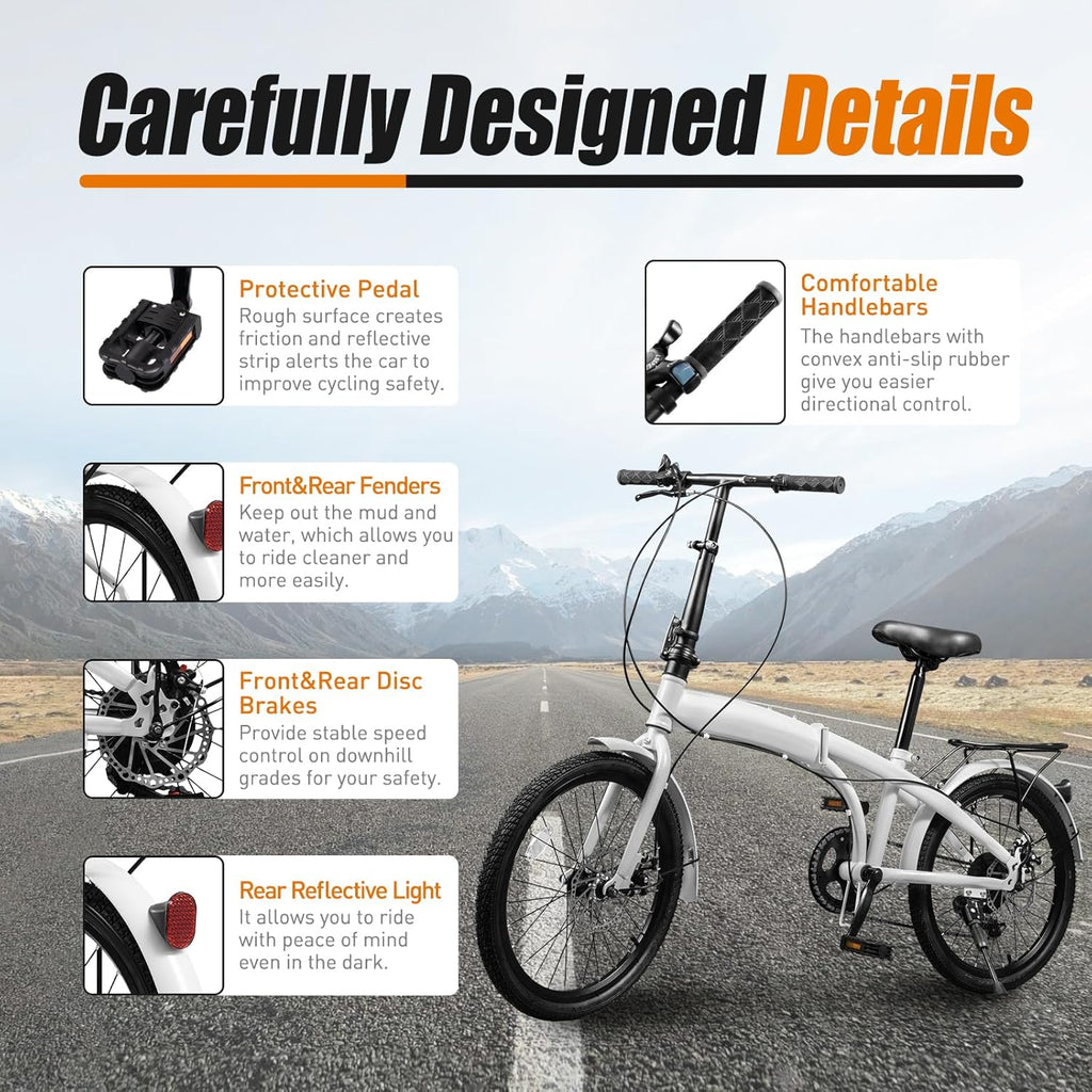 20-inch 7 Speed Folding Bicycle with Disc Brake W552070