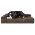Espresso Velvet L-Chaise Dog Bed F618982