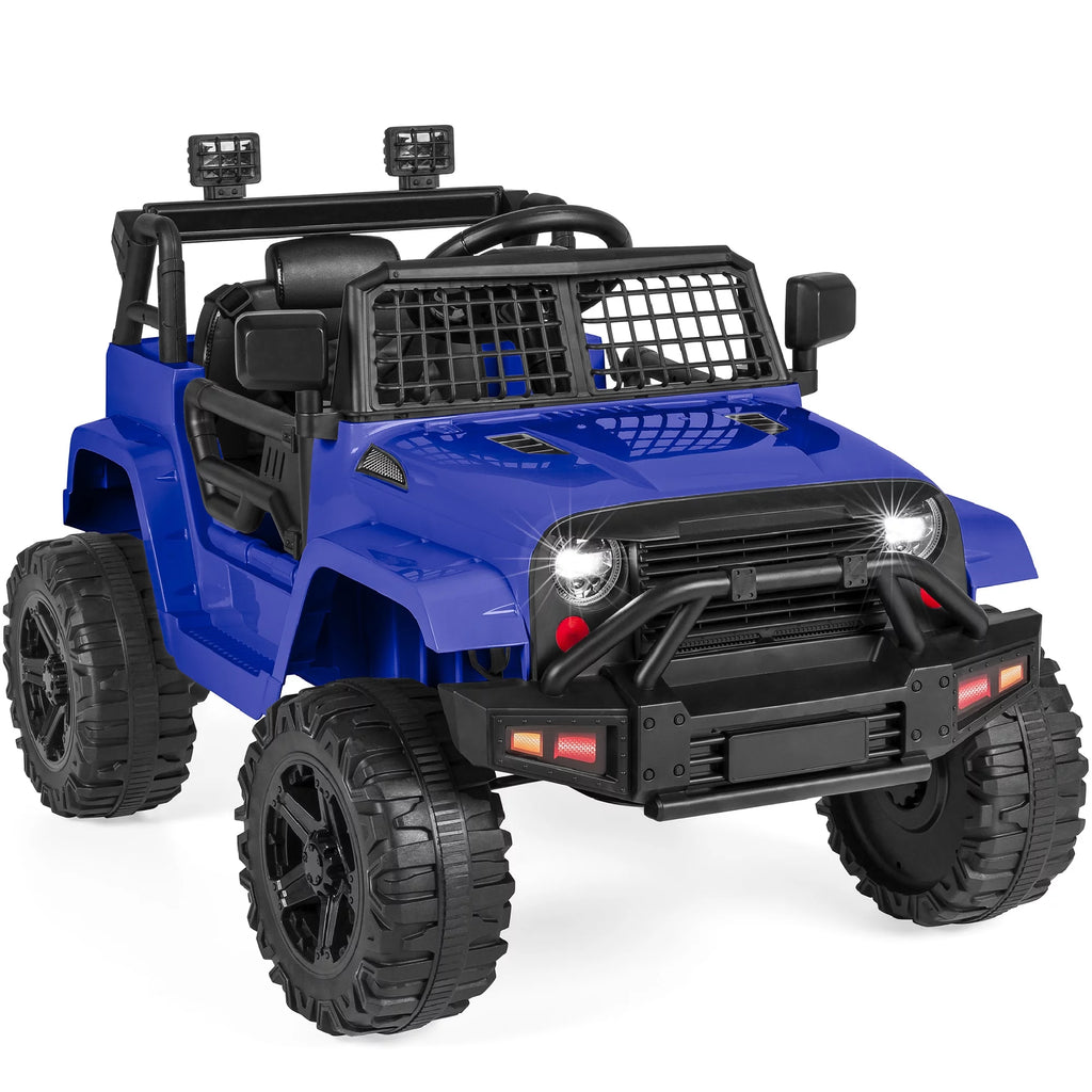 12V Kids Ride On Truck Car with Parent Remote Control, Spring Suspension, LED Lights, Black K404915