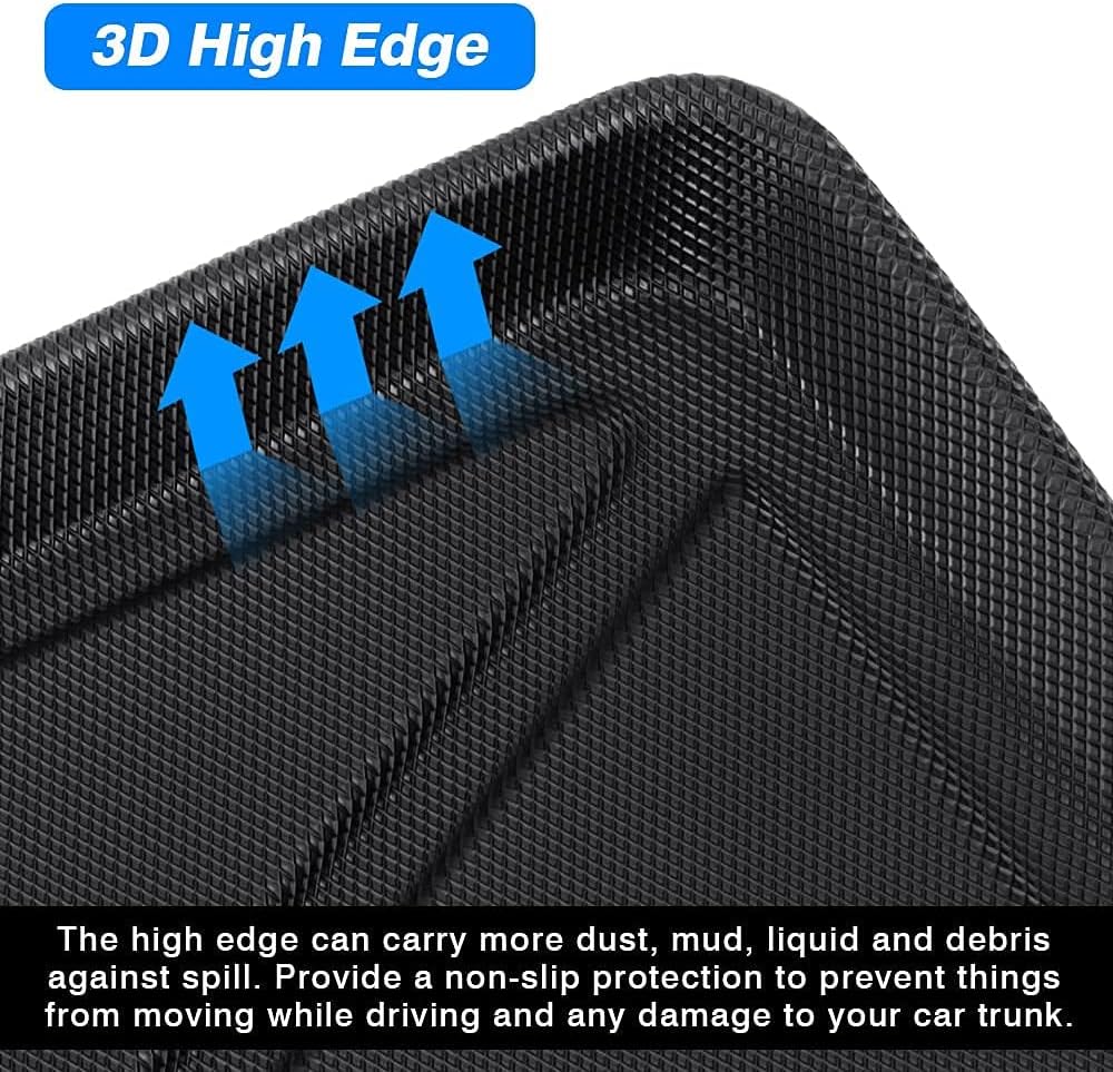 Custom Fit Heavy Duty Rubber Trunk Liner Tray Pack of 2 D2866
