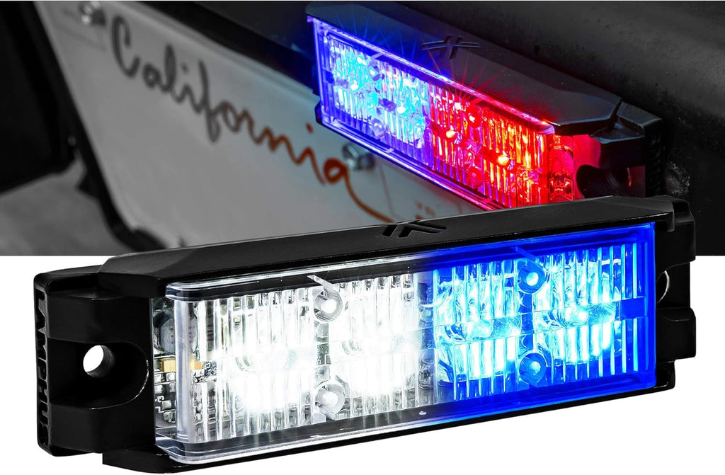 4pc 4" 4W Green White LED Flashing Strobe Light Head Emergency Warning Grille Light N570