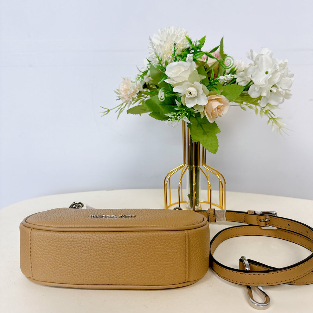 Camel Pebbled Leather Crossbody Handbag S779