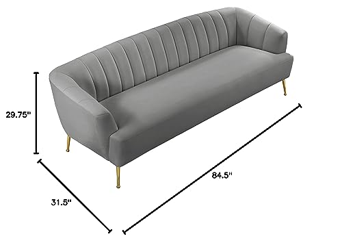 Grey Velvet Upholstered Sofa T7428