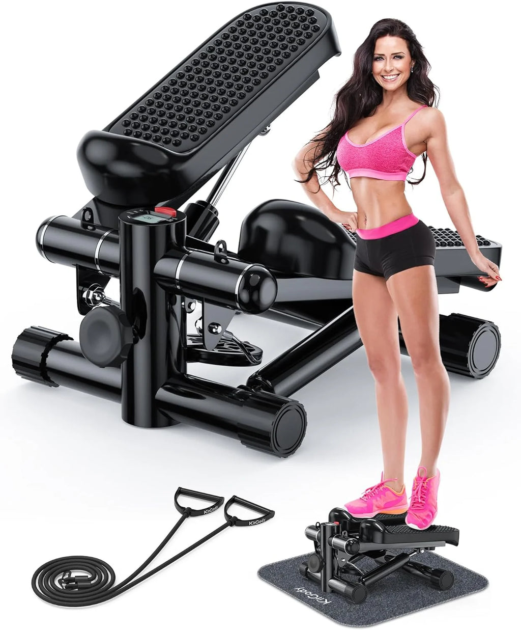 Stair Stepper with Resistance Bands and Digital Monitor X7362