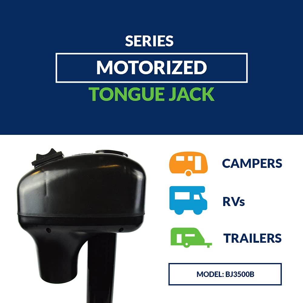 Electric Power Tongue Jack with Cover, 3500LB A-Frame Capacity, 12V, Front LED K353