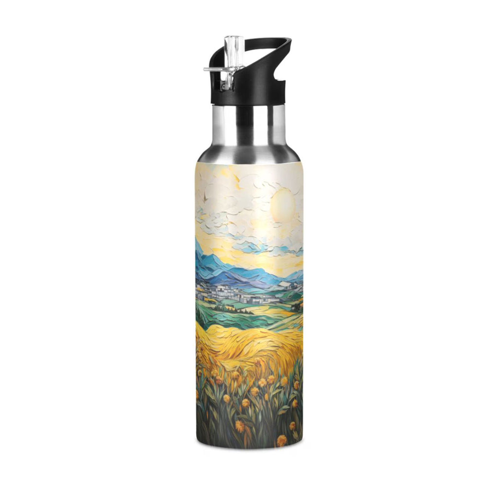 20 oz Insulated Stainless Steel Water Bottle with Straw Lid Q51447