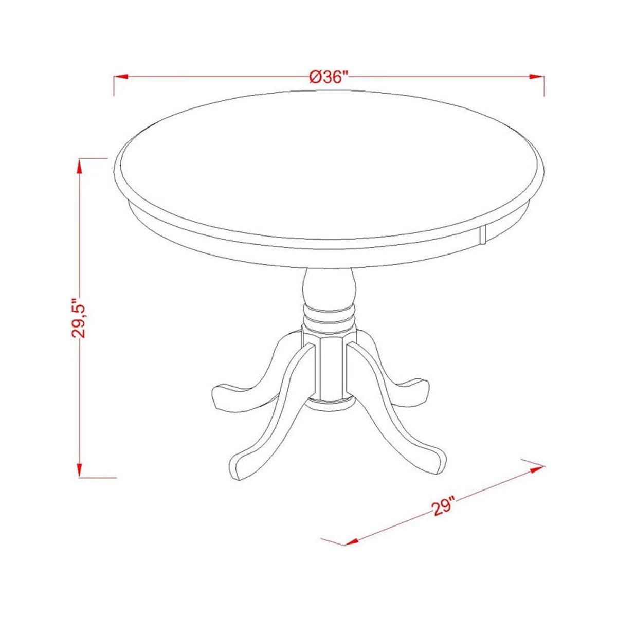 5 Piece Wood Dining Set K926418