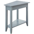 Gray MDF Wood Wedge End Table with Bottom Shelf Y3552