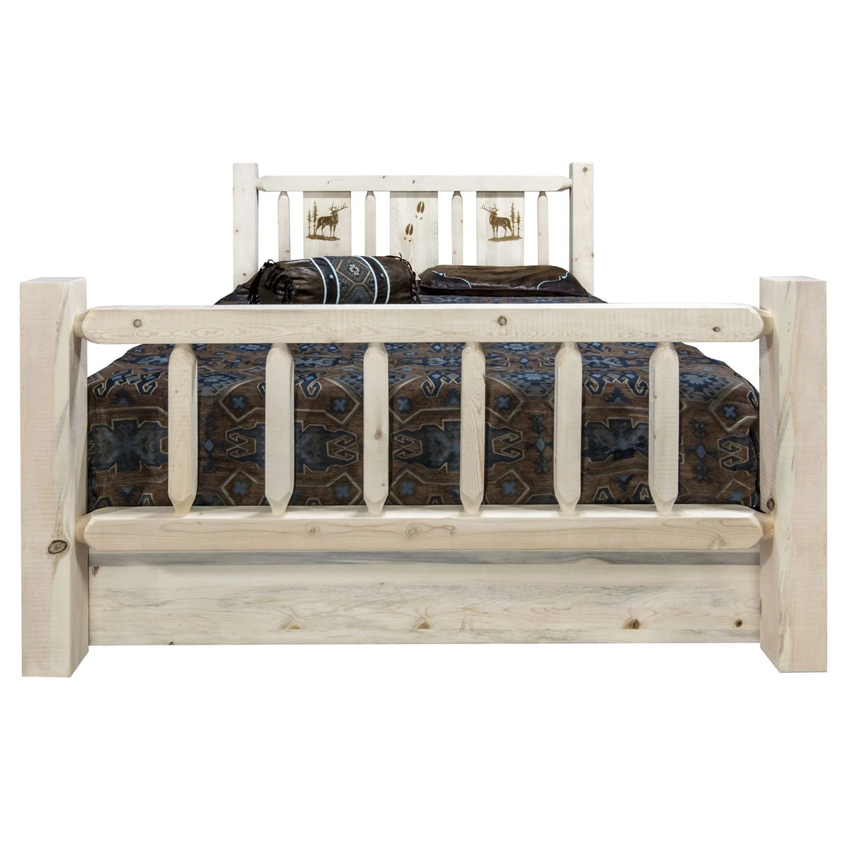 Solid Pine Wood Queen Storage Bed S7344