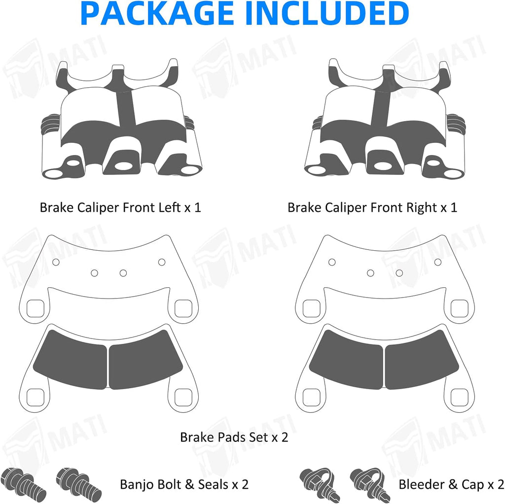 Front Left Right Brake Caliper Set with Pads Pack of 2 I9244