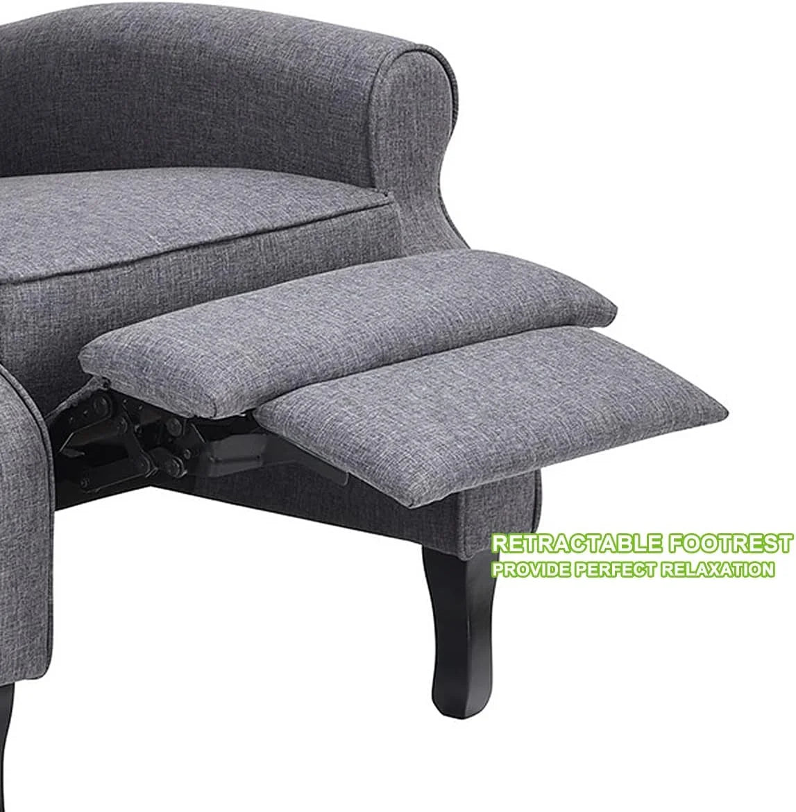 Gray Fabric Manual Push Back Recliner Sofa E485859