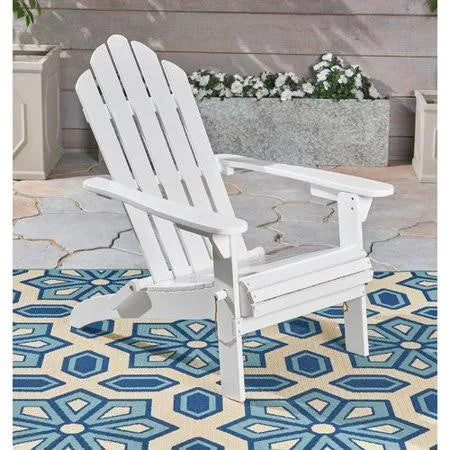 White Solid Wood Folding Adirondack Chair N857