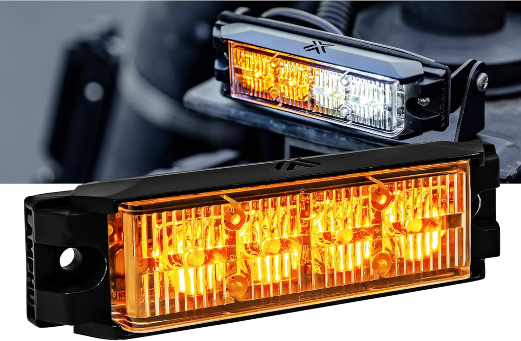 4pc 4" 4W Green White LED Flashing Strobe Light Head Emergency Warning Grille Light N570
