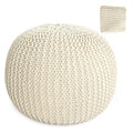 Navy Blue 100% Cotton Handmade Knitted Ottoman Pouf Cover H712